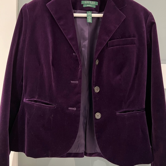 Ralph Lauren Purple Velvet Blazer - Picture 1 of 6